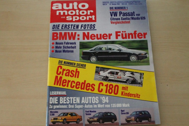 Deckblatt Auto Motor und Sport (22/1993)